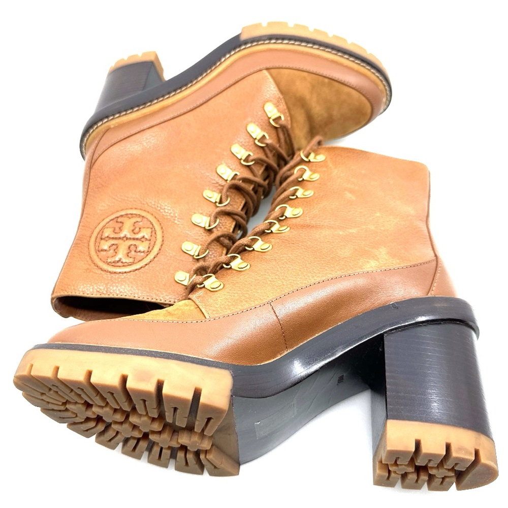 Tory Burch Miller 95mm Lug Sole Anke Boots Color: Toasted Caramel 7.5 w/dust bag - Picture 7 of 10